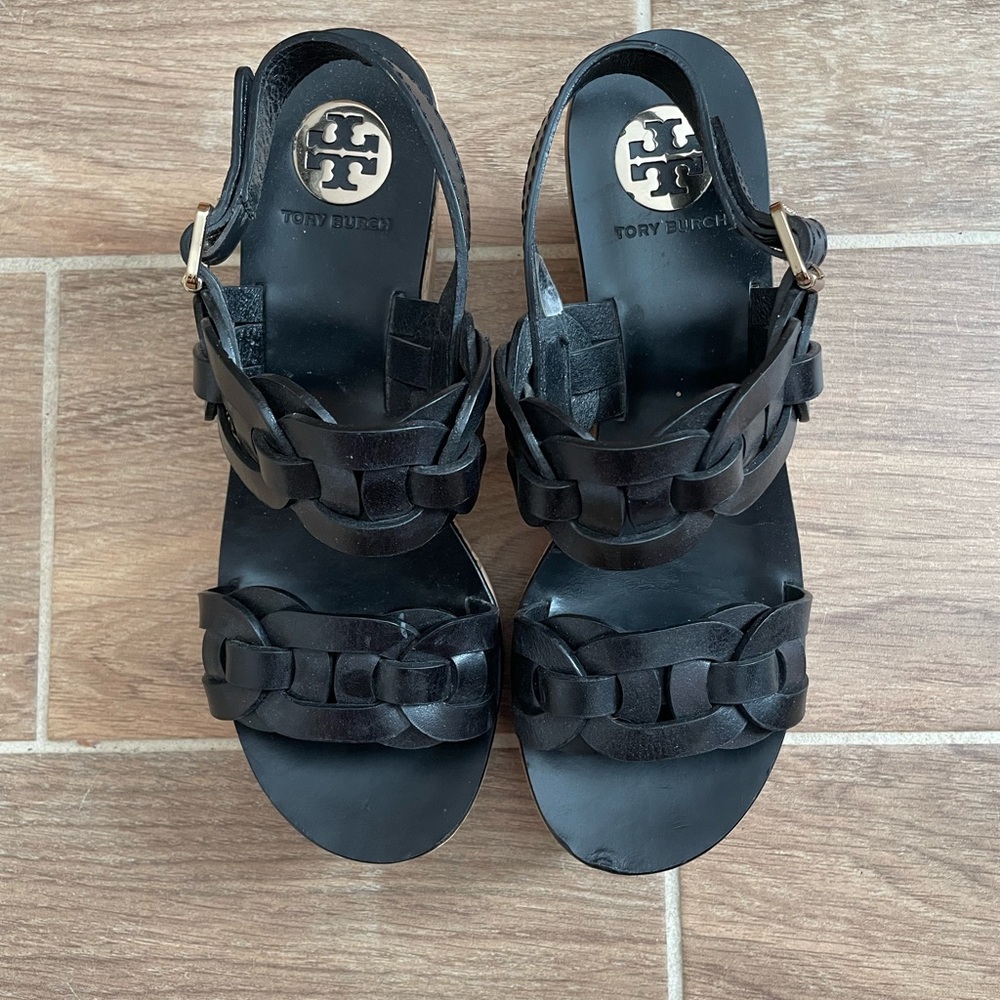 Tory Burch Black Leather Sandals
